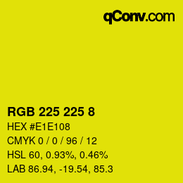 Color code: RGB 225 225 8 | qconv.com