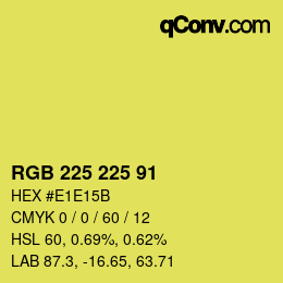 Color code: RGB 225 225 91 | qconv.com