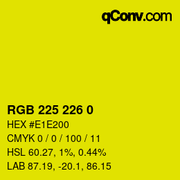 Color code: RGB 225 226 0 | qconv.com