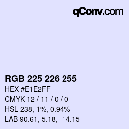 Color code: RGB 225 226 255 | qconv.com
