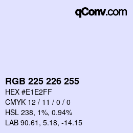 Color code: RGB 225 226 255 | qconv.com