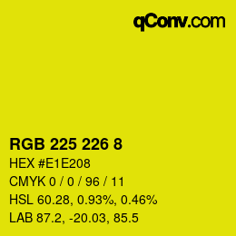 Color code: RGB 225 226 8 | qconv.com