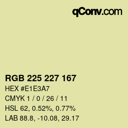 カラーコード: RGB 225 227 167 | qconv.com