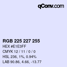 Color code: RGB 225 227 255 | qconv.com