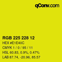 Color code: RGB 225 228 12 | qconv.com