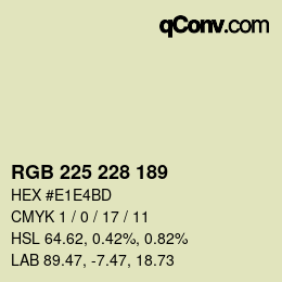 Color code: RGB 225 228 189 | qconv.com