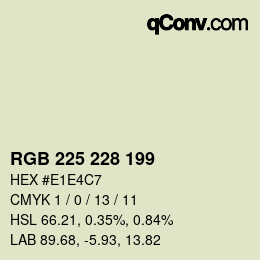 Color code: RGB 225 228 199 | qconv.com