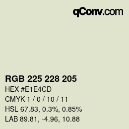 Color code: RGB 225 228 205 | qconv.com