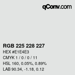 Código de color: RGB 225 228 227 | qconv.com