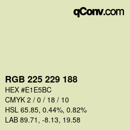 Color code: RGB 225 229 188 | qconv.com