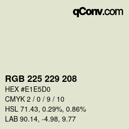 カラーコード: RGB 225 229 208 | qconv.com