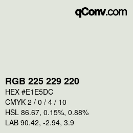 颜色代码: RGB 225 229 220 | qconv.com