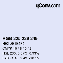 Color code: RGB 225 229 249 | qconv.com