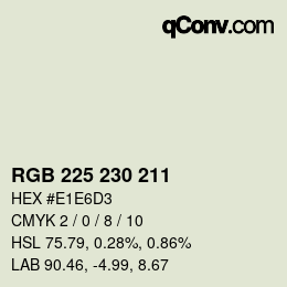 Color code: RGB 225 230 211 | qconv.com