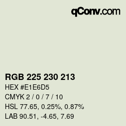 カラーコード: RGB 225 230 213 | qconv.com