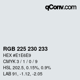 颜色代码: RGB 225 230 233 | qconv.com