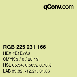 Color code: RGB 225 231 166 | qconv.com