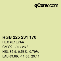 カラーコード: RGB 225 231 170 | qconv.com