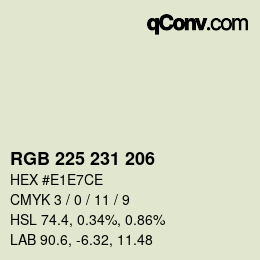 Color code: RGB 225 231 206 | qconv.com