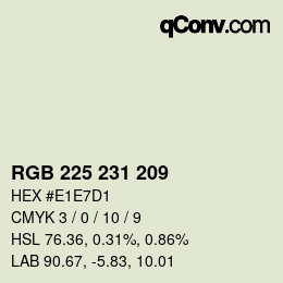 颜色代码: RGB 225 231 209 | qconv.com