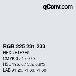 Color code: RGBA 225 231 233 1 | qconv.com