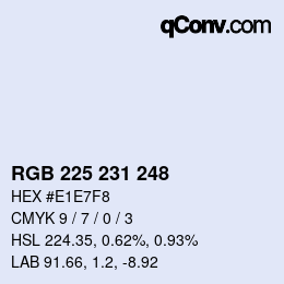 Color code: RGB 225 231 248 | qconv.com