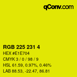 颜色代码: RGB 225 231 4 | qconv.com