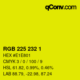 Color code: RGB 225 232 1 | qconv.com
