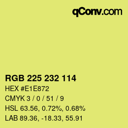 Color code: RGB 225 232 114 | qconv.com