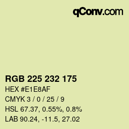 Color code: RGB 225 232 175 | qconv.com