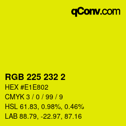 Color code: RGB 225 232 2 | qconv.com