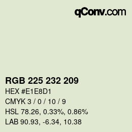 カラーコード: RGB 225 232 209 | qconv.com
