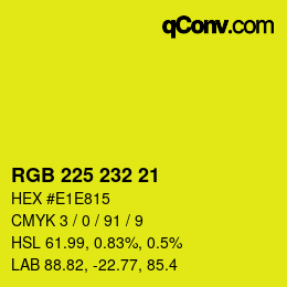 Color code: RGB 225 232 21 | qconv.com