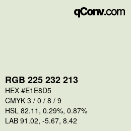 Color code: RGB 225 232 213 | qconv.com