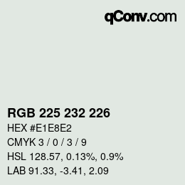 Farbcode: RGB 225 232 226 | qconv.com