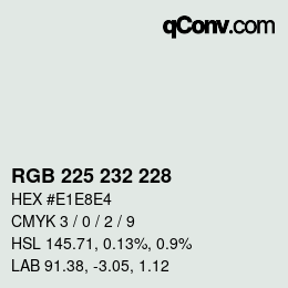 カラーコード: RGB 225 232 228 | qconv.com