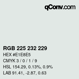 Color code: RGB 225 232 229 | qconv.com