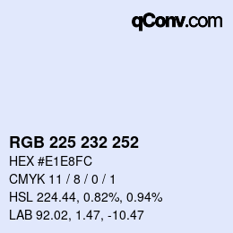 Color code: RGB 225 232 252 | qconv.com
