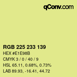 Código de color: RGB 225 233 139 | qconv.com