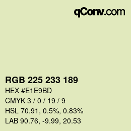 Color code: RGB 225 233 189 | qconv.com