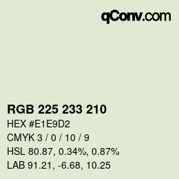 Color code: RGB 225 233 210 | qconv.com