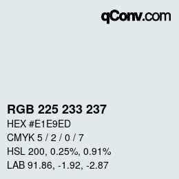 Color code: RGB 225 233 237 | qconv.com