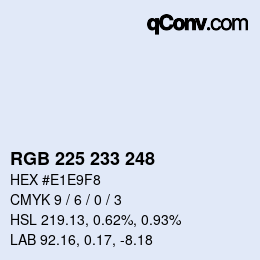 Color code: RGB 225 233 248 | qconv.com