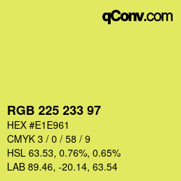 Color code: RGB 225 233 97 | qconv.com