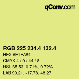 カラーコード: RGB 225 234.4 132.4 | qconv.com