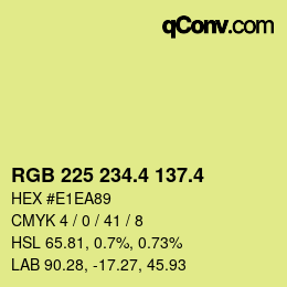 カラーコード: RGB 225 234.4 137.4 | qconv.com