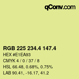 カラーコード: RGB 225 234.4 147.4 | qconv.com