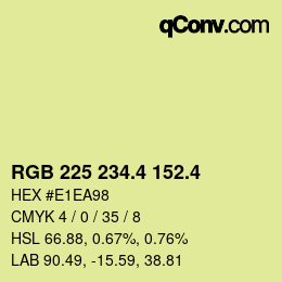 カラーコード: RGB 225 234.4 152.4 | qconv.com