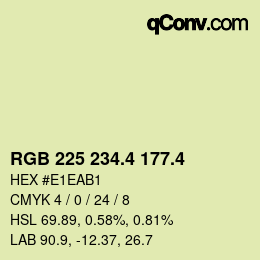カラーコード: RGB 225 234.4 177.4 | qconv.com