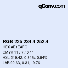カラーコード: RGB 225 234.4 252.4 | qconv.com